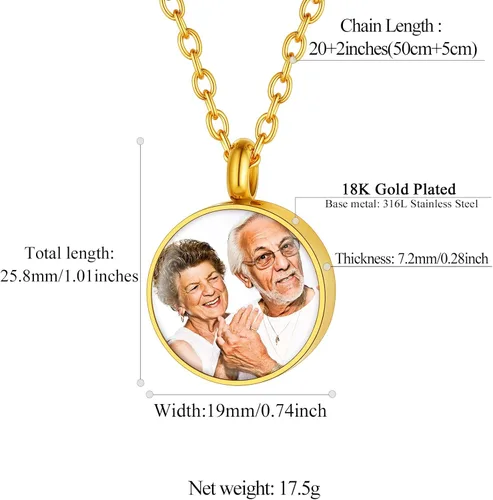 Vista 284 de FindChic Collares personalizados con urna para cenizas, barra vertical, gato, luna, reloj de arena, garra de perro, acero inoxidable, chapado en oro