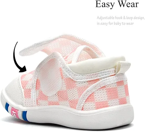 Vista 12 de OAISNIT Zapatos deportivos ligeros para bebés, niños y niñas, transpirables, antideslizantes, para primeros pasos