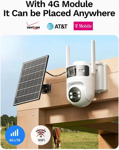 Vista 6 de LongPlus AOV WiFi Outdoor Security Camera, Dual Lens, 2K+2K