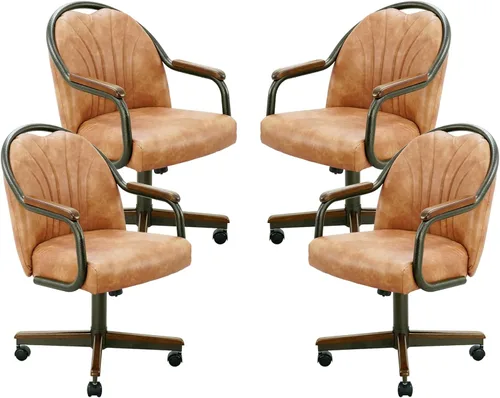 Vista 35 de Chromcraft Juego de 1 silla, silla con ruedas dobles suaves para cocina