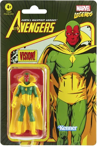 Vista 3 de Marvel Hasbro Legends - Figura de acción Retro 375 Collection Vision de 3.75 pulgadas, color amarillo