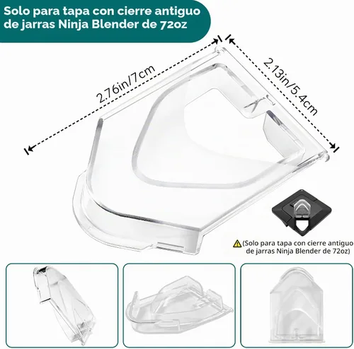 Vista 2 de Tapa de repuesto para boquilla de vertido compatible con tapa Ninja Blender