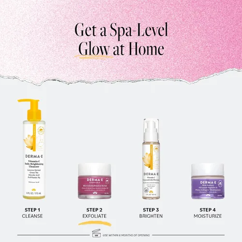 Vista 5 de Derma E - Exfoliante de microdermoabrasión con sal del mar muerto y aceites esenciales cítricos, exfoliante facial suaviza, revitaliza y renueva