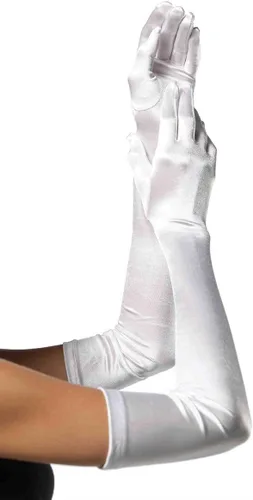 Vista 4 de Leg Avenue Guantes de satén largos para mujer