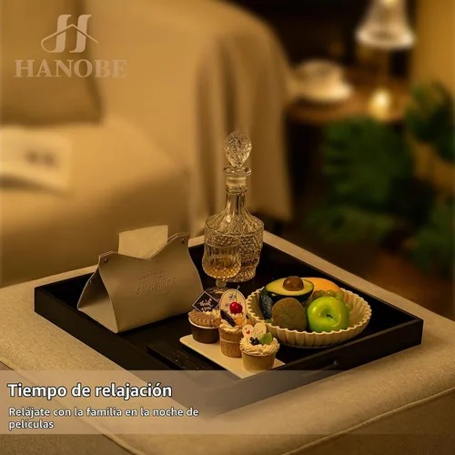 Vista 4 de Hanobe - Bandeja decorativa otomana con asas recortadas, 20 pulgadas