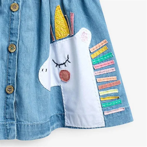 Vista 2 de HILEELANG Vestidos de manga corta para niñas pequeñas
