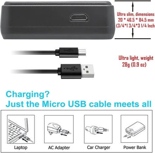 Vista 2 de Kastar LCD Dual USB Charger for Qumox BAT-412 & SJCAM SJ500X Elite SJCAM SJ6000 SJCAM SJ7000 SJCAM SJ8000 SJCAM SJ9000 Pruveeo DV200 Waterproof