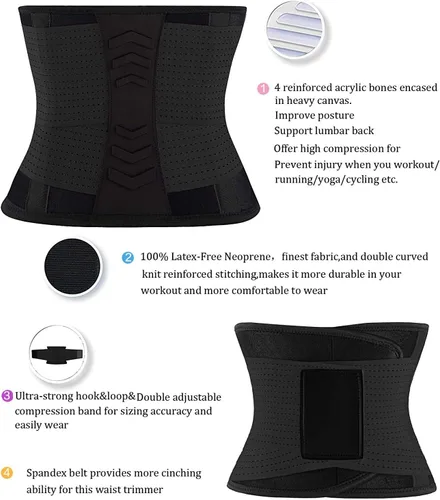 Vista 5 de YIANNA Waist Trainer Belt for Women Waist Trimmer Weight Loss Workout Fitness Back Support Belts