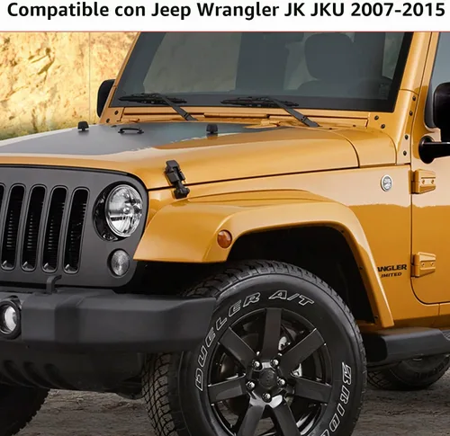 Vista 6 de RT-TCZ Versión de mejora Clip-on Rejilla frontal de malla Insertos compatibles con Jeep Wrangler JK JKU 2007-2015 (Negro mate)