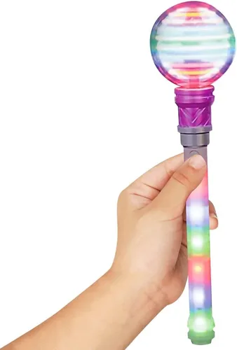 Vista 4 de ArtCreativity Varita de luz para niños, varita de juguete giratoria LED de 14 pulgadas con baterías incluidas, divertido juguete de varita iluminada