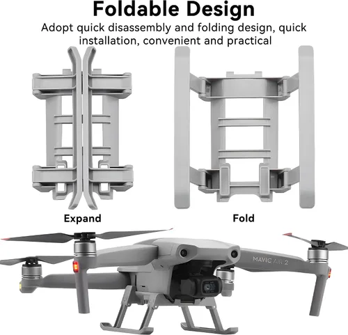 Vista 6 de Tren de aterrizaje Air 2/2S plegable de liberación rápida para DJI Mavic Air 2/2S Accesorios de dron