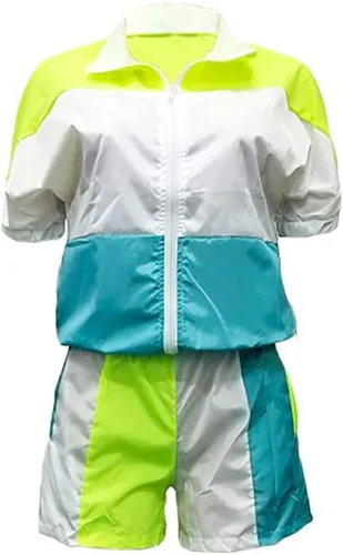 Vista 4 de VOIKERDR Conjunto de 2 piezas para mujer, conjunto ligero rompevientos sin botones, chaqueta corta