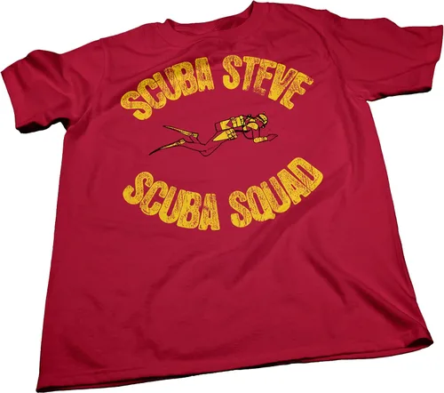 Vista 4 de Camiseta de Scuba Steve - Camiseta de película vintage para hombre y mujer Rojo