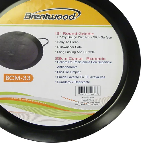Vista 5 de Brentwood Appliances SS-BW-BCM-33 BCM-33 - Plancha redonda (13.0 in), color negro
