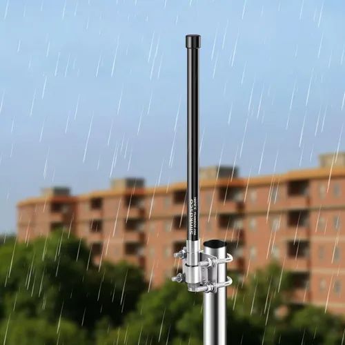 Vista 3 de Impermeable 5.8dBi Meshtastic Lora 915MHz nodo/repetidores/módulo dispositivos antena de fibra de vidrio (color negro) con conector macho N y cable
