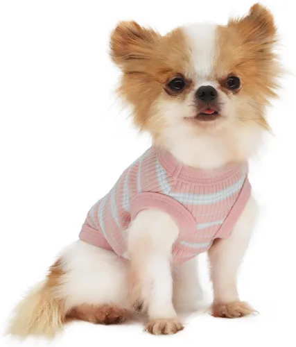 Vista 12 de LOPHIPETS Camiseta Chaleco 100% Algodón Acanalado para Perros Pequeños Teacup Chihuahua Yorkie Ropa de Cachorro Camiseta sin Mangas-Rosa/XS