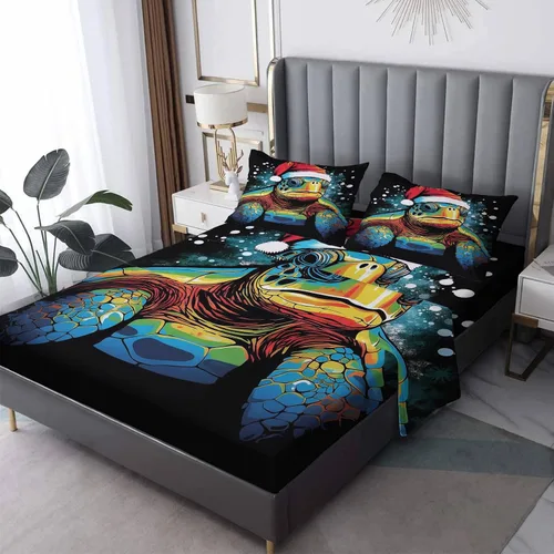 Vista 11 de Sábanas de alce de Navidad tamaño individual – Sábanas de cama de animales del bosque, microfibra suave, bolsillo profundo, sábanas y fundas