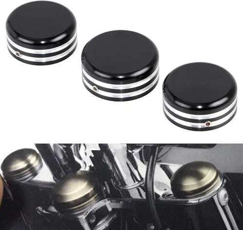 Vista 4 de SHMT - Cubierta de la tapa del vástago de la horquilla para Harley Sportster XL Dyna FXD FXDL FXDS-CONV Softail FLS FLSS FLSTF FLSTFB FLSTFBS FLSTN