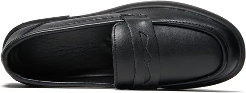 Vista 6 de Mocasines para mujer, zapatos elegantes de cuero, cómodos para el trabajo, plataforma gruesa