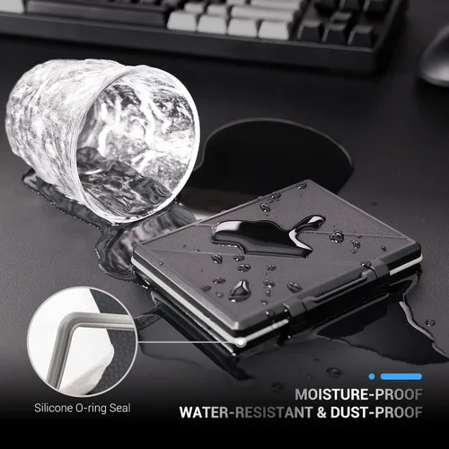Vista 3 de Funda de disco duro de 2 ranuras para SSD de 2.5 pulgadas, caja de protección de almacenamiento de disco duro de estado sólido, resistente al agua