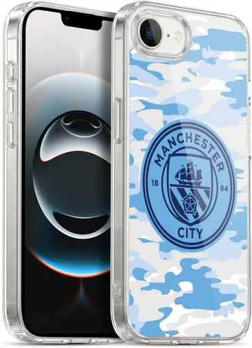 Vista 237 de Head Case Designs Funda de gel con licencia oficial del Manchester City Man City FC Blue Moon Badge Camou [protección de grado militar] compatible