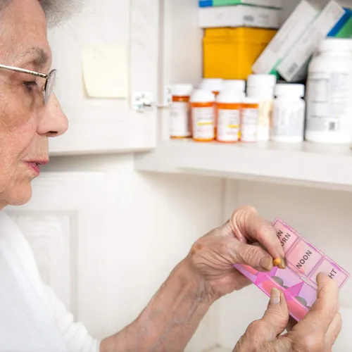 Vista 5 de Compartimentos grandes Pastillero de viaje Meds Pastillero De Viaje Divisor de Medicamentos Portátil Organizador de Medicamentos Caja