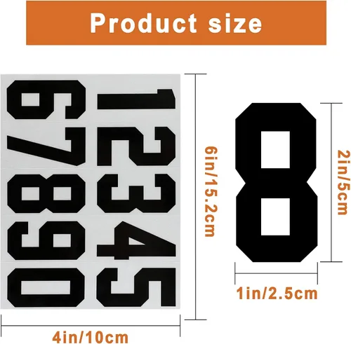 Vista 2 de 100 calcomanías reflectantes para números de buzón, autoadhesivas, reflectantes en letras mayúsculas, calcomanías de vinilo para buzón para Negro