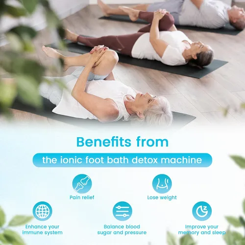 Vista 6 de LeCuag Máquina de desintoxicación iónica para baño de pies, máquina de spa de pies para uso doméstico, bañera de baño de pies con cinturón
