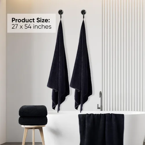 Vista 5 de HOMEXCEL Paquete de 2 Toallas de Baño, (27 x 54 Pulgadas) Juego de Toallas de Baño de Microfibra Ultra Suaves Altamente Absorbentes, Toallas Ligeras