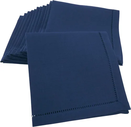 Vista 102 de SARO LIFESTYLE Servilleta de cóctel con borde cosido (juego de 12), negro, 6"x6
