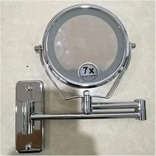 Vista 2 de Bathroom Vanity Mirrors Illuminated Makeup Mirror Wall Mounted Makeup Mirror 7X Magnification 8'Two-Sided Swivel Extendable