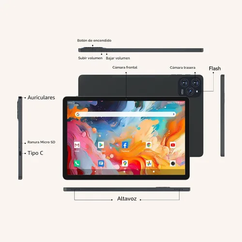 Vista 8 de Tableta Android 15 de 11 pulgadas con procesador Octa Core 16 GB RAM 128 GB ROM 1TB Expandir tableta con batería de 7000 mAh, cámara de 21 MP