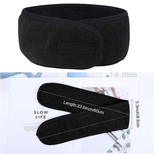 Vista 3 de LADES Diadema facial de spa para mujer, tela de rizo suave con gancho y bucle ajustables, ajuste cómodo y seguro para cuidado de la piel