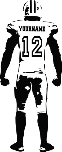 Vista 2 de Calcomanía de pared personalizada de fútbol – Elige tu nombre – Números personalizados camisetas de jugador – Adhesivo decorativo para dormitorio