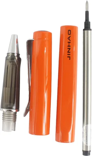 Vista 5 de Comfort Grip Metal Pen Barriles Rollerball Pen Instrumentos de escritura fina - Naranja