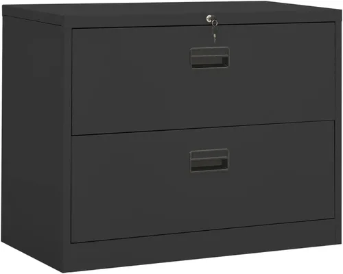 Vista 21 de Archivador de metal de 2 cajones, archivador de acero para oficina con cerradura para el hogar y la oficina, 35.4 x 18.1 x 28.5 pulgadas (blanco)