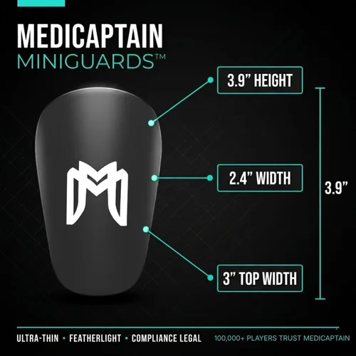 Vista 2 de MediCaptain MiniGuards – Mini espinilleras para jugadores de fútbol – Pequeñas espinilleras para hombres, mujeres, adolescentes – Espinilleras