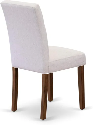 Vista 9 de East West Furniture ANAS3-AWA-08 Juego de mesa de comedor de cocina de 3 piezas contiene una mesa moderna y 2 sillas de comedor tapizadas de tela