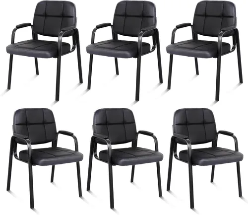 Vista 16 de CLATINA Silla de recepción de invitados, sillas de sala de conferencias, sillas de sala de espera con brazos acolchados, silla de escritorio sin