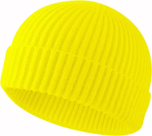 Vista 64 de ROYBENS Swag Wool Knit Cuff Short Fisherman Beanie for Men Women Winter Hat 1 albaricoque