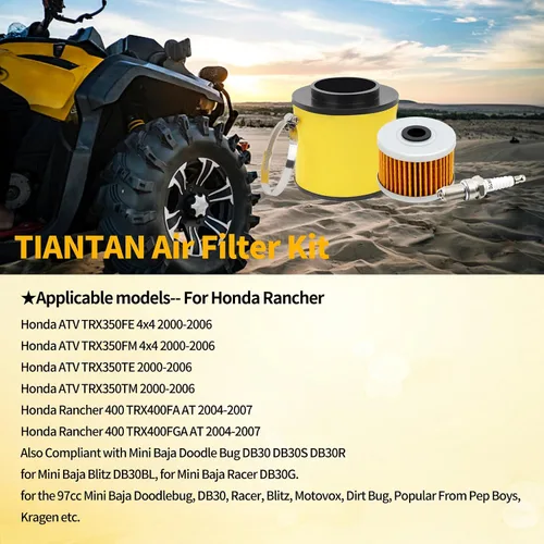 Vista 6 de TIANYAN 17254-HN5-670 Filtro de aire con filtro de aceite/kits de bujías de repuesto para Honda Rancher TRX350FE TRX350TE TRX350TM 2000-2006