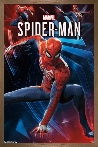 Vista 16 de Trends International Marvel Comics - Póster de pared de Spider-Man - Poses de 14.725 x 22.375 pulgadas, versión enmarcada de madera de granero