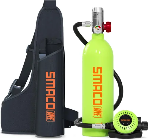 Vista 11 de SMACO S400 Mini Scuba Tank Reusable Diving Tank 1L Un negro