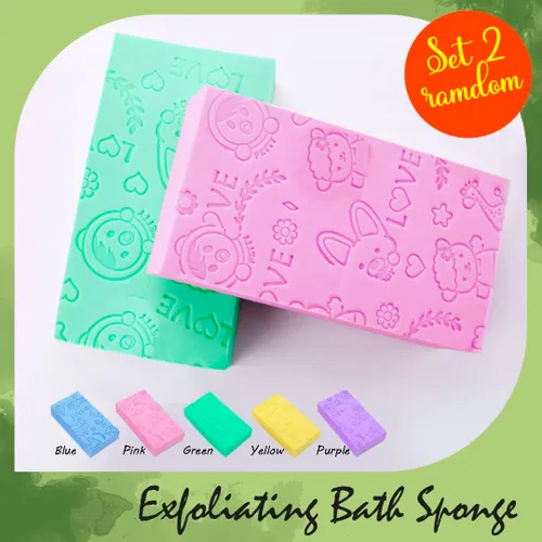 Vista 2 de Esponja exfoliante de baño, exfoliante de spa, esponja de ducha corporal de baño, removedor de esponja de piel muerta para adultos, bebés, mujeres