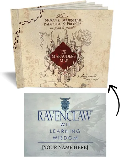 Vista 14 de Harry Potter - Marauder's Map Sketchbook - Contains Personalized Gryffindor Certificate and 5 Blank Parchment Papers - Officially Licensed