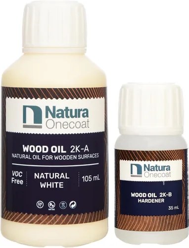 Vista 24 de Aceite Mancha para Madera - 769 pies² - 1.3 L, Blanco – Acabado de Madera para Muebles de Interior y Pisos - Aceite de Madera de Linaza - Secado