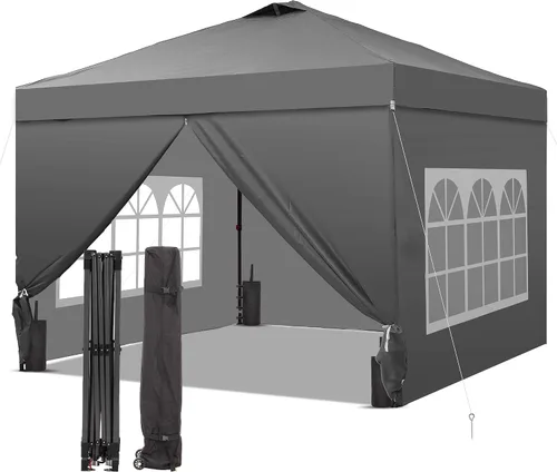 Vista 27 de GDY Tienda de campaña desplegable para exteriores de 8 x 8 pies con una configuración de empuje, kiosco de fácil instalación con 4 paredes laterales