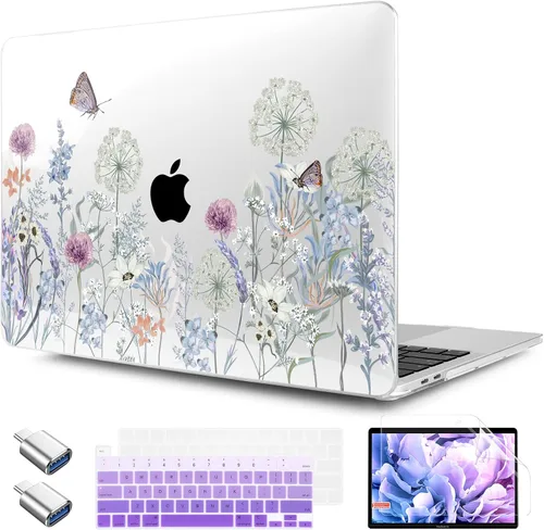 Vista 19 de TWOLSKOO Funda compatible con MacBook Pro de 13 pulgadas 2023-2016 A2338 M2/M1 A2251 A2289 A2159 A1989 A1706, cubierta rígida de plástico y funda