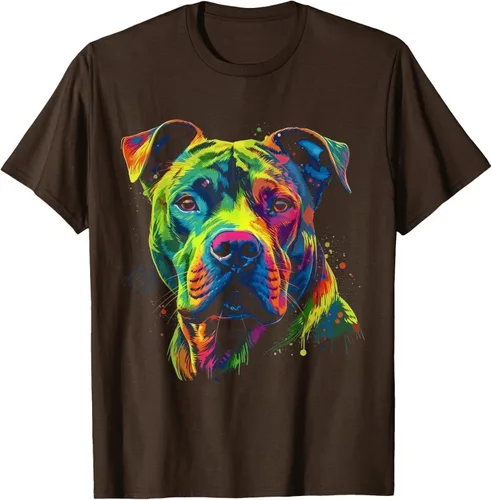 Vista 7 de Pit Bull Mom Dog Lover - Camiseta artística para mujer, Negro