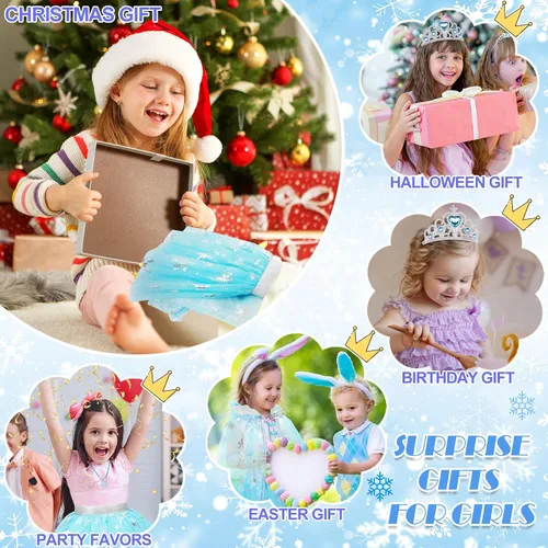Vista 7 de BYHTTKIGM Ropa de princesa para niñas pequeñas, vestidos de princesa para niñas, juguetes de 3 a 8 años, regalos de Navidad y cumpleaños
